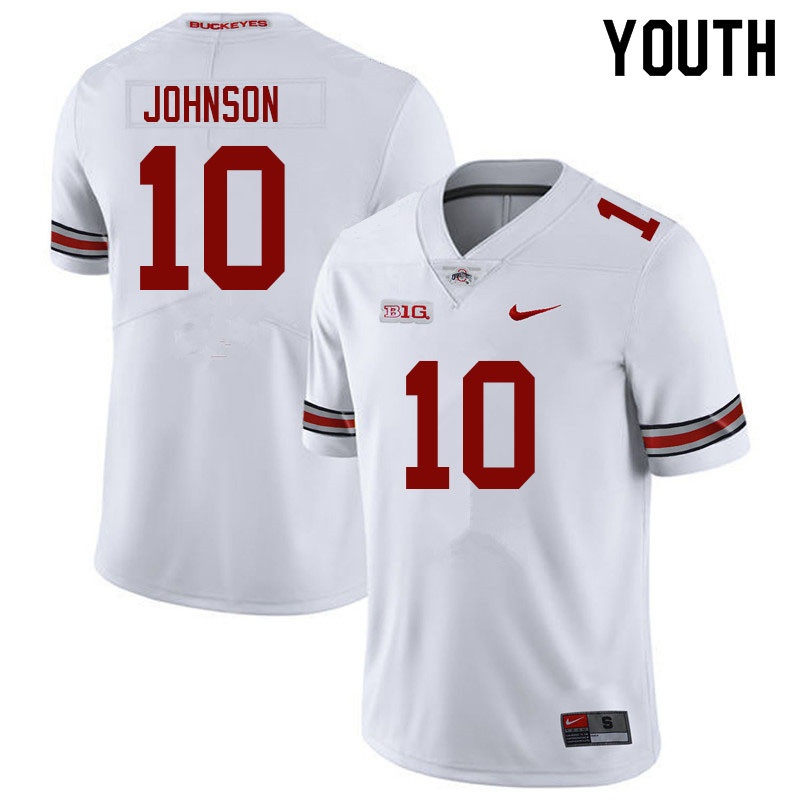Youth #10 Xavier Johnson Ohio State Buckeyes College Football Jerseys Sale-White